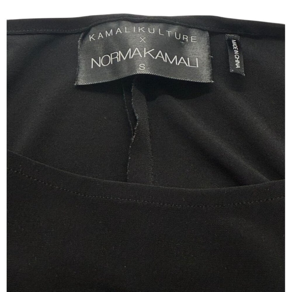 Norma Kamali Kamalikulture Dress Long Sleeve Ruched Black Stretch Bodycon Size S - Picture 7 of 10